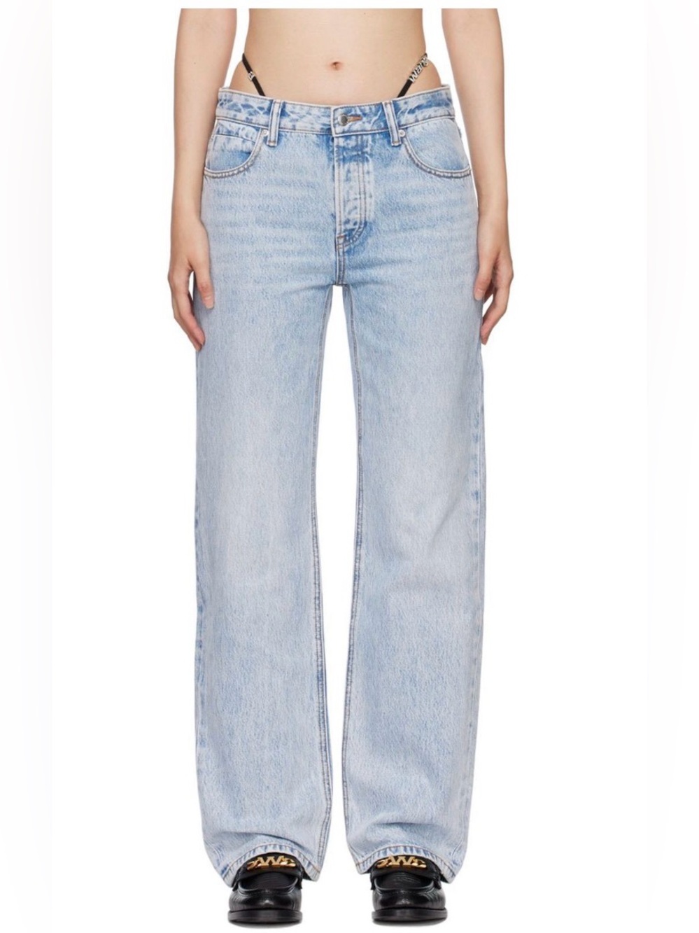 ALEXANDER WANG Diamante Strap Straight Mid Rise
